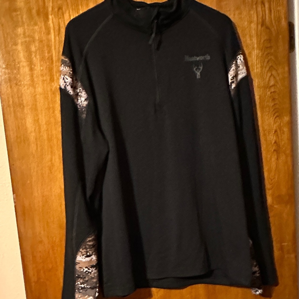 Black Pullover with Camo Accents